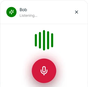 teemeup voice booking interface — tap the mic and book a tee time hands-free